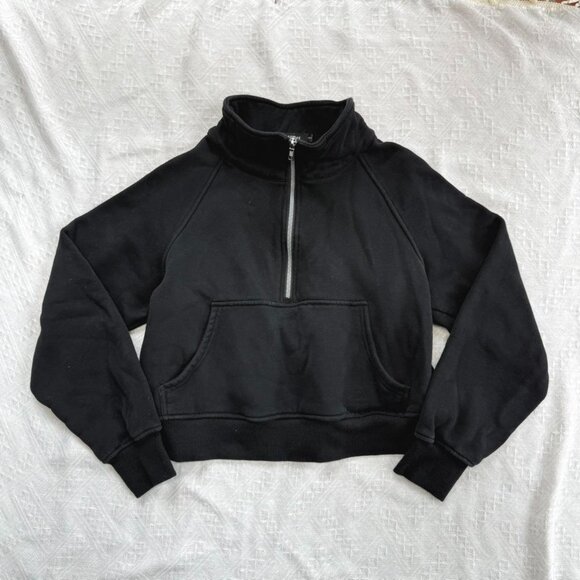 black scuba cropped sweatshirt sweater - Picture 1 of 6